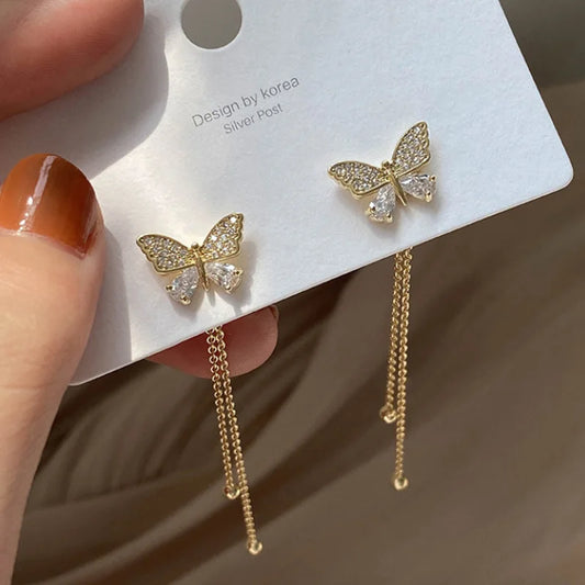 Butterfly Long Tassel Earrings